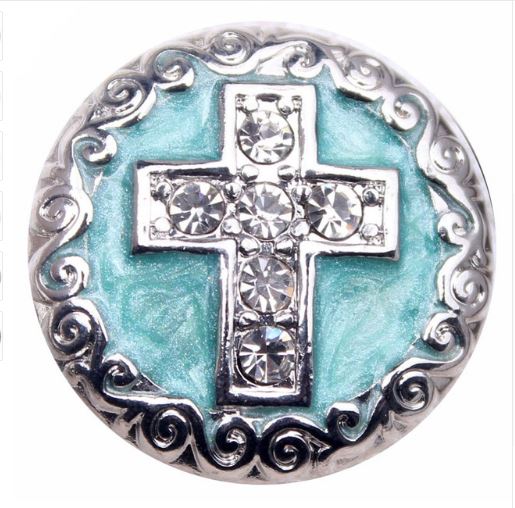 Metal Enameled Rhinestone 20mm Snap Charm for Snap Jewelry (Assorted Colors)