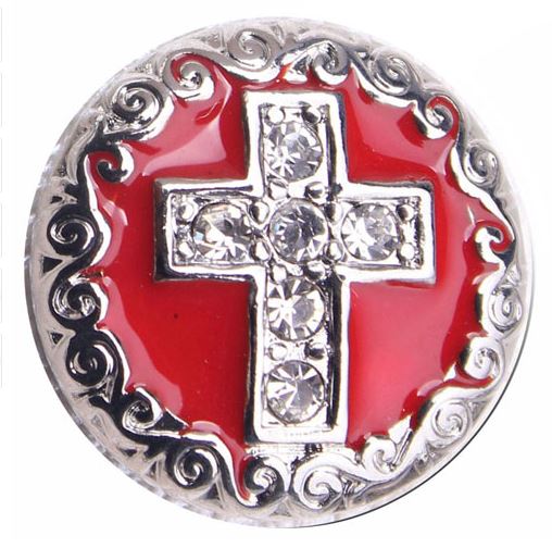 Metal Enameled Rhinestone 20mm Snap Charm for Snap Jewelry (Assorted Colors)