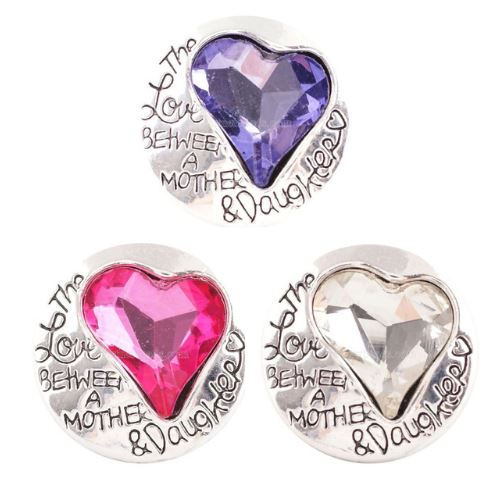 Metal Rhinestone Sister Snap 20mm (Assorted Colors)