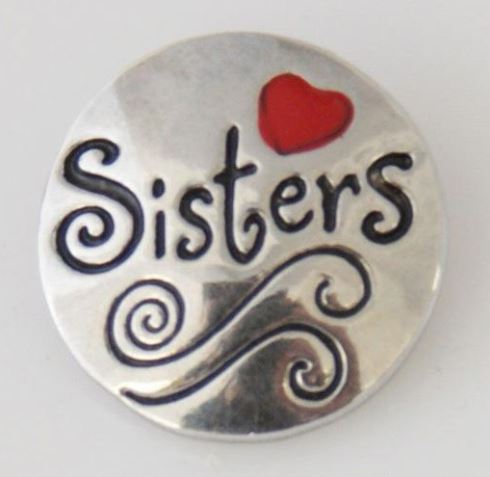 Metal Sister Snap Charm 20mm (Assorted Colors)