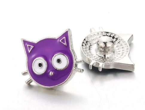 Cat Enameled 12mm MINI Snap Charm for Snap Charm Jewelry