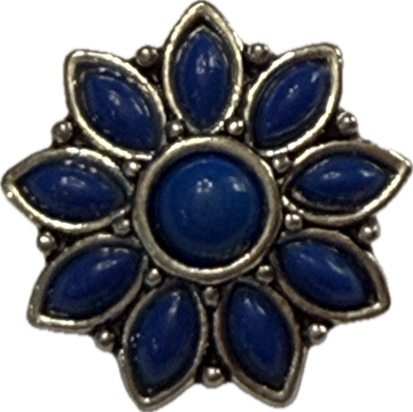 Bright Blue Flower Snap Charm 20mm for Snap CharmJewelry
