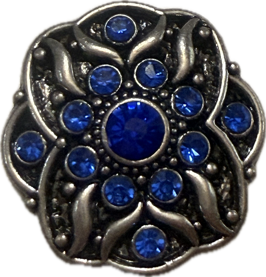 Metal Rhinestone Blue Snap 20mm for Snap Charm Jewelry