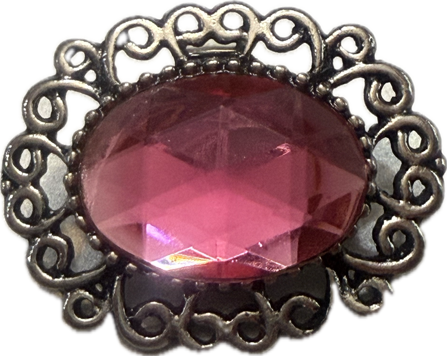 Large Rhinestone Filigree Edge Metal 20mm Snap Charm (Assorted Colors)
