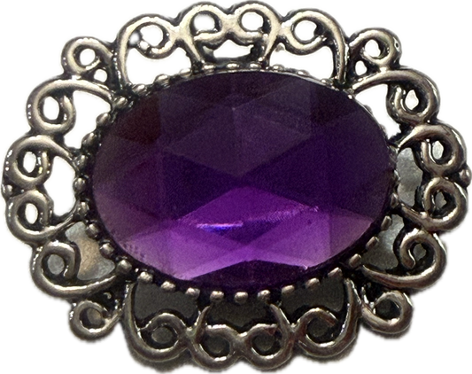 Large Rhinestone Filigree Edge Metal 20mm Snap Charm (Assorted Colors)