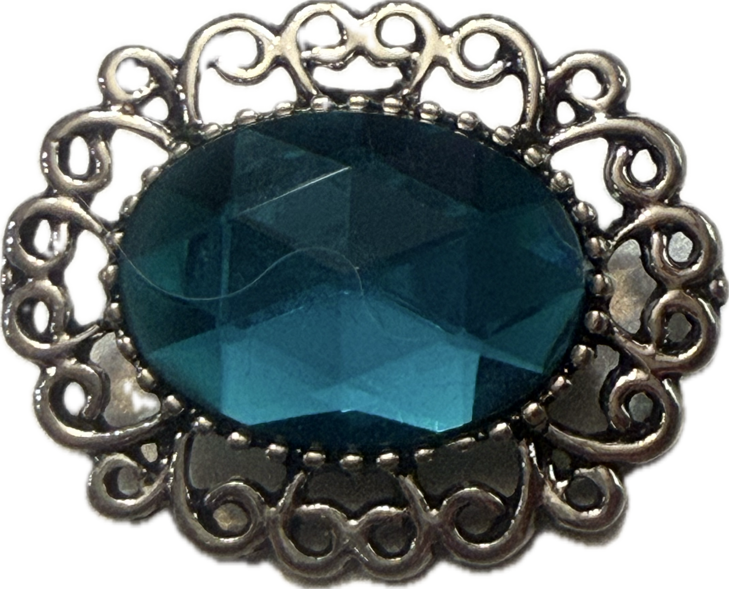 Large Rhinestone Filigree Edge Metal 20mm Snap Charm (Assorted Colors)