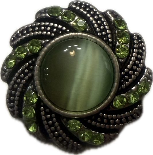 Metal Rhinestone Cateye 20mm Snap Charm for Snap Jewelry (Assorted Colors)