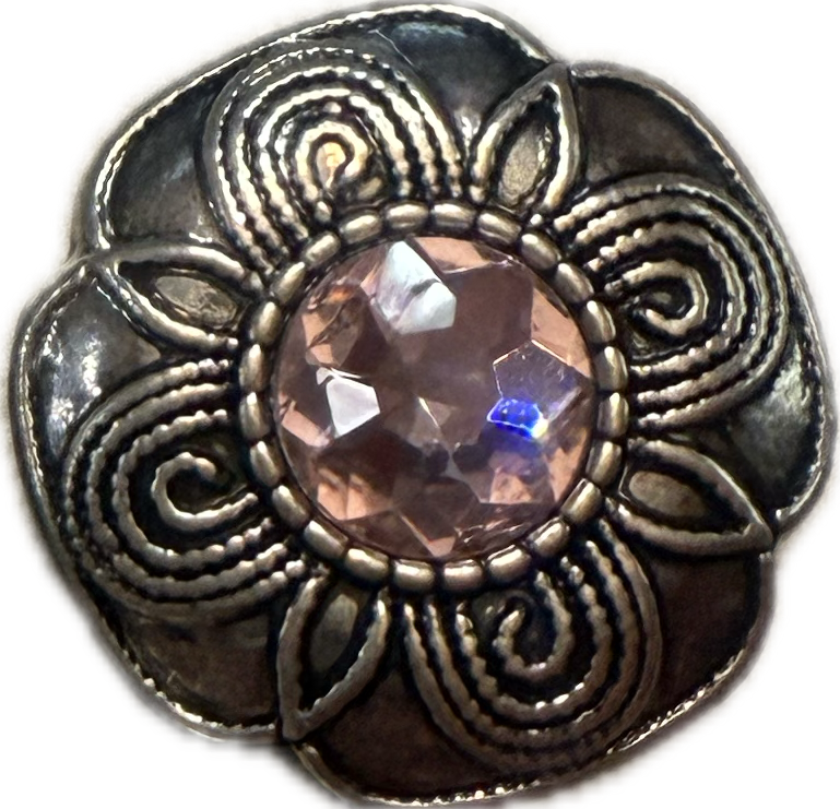 Metal Flower Design Rhinestone 20mm for Snap Charm Jewelry