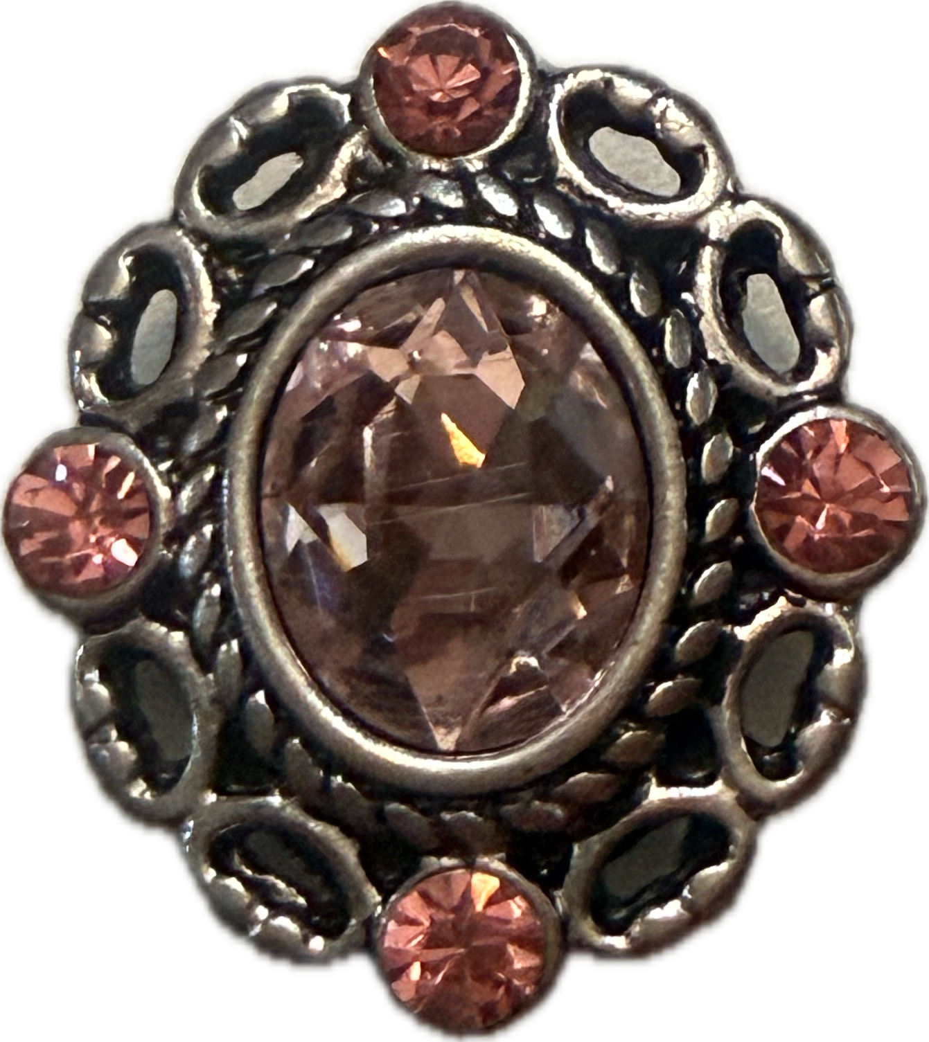 Rhinestone Oval Metal Snap Charm 20mm for Snap Charms (Assorted Colors)
