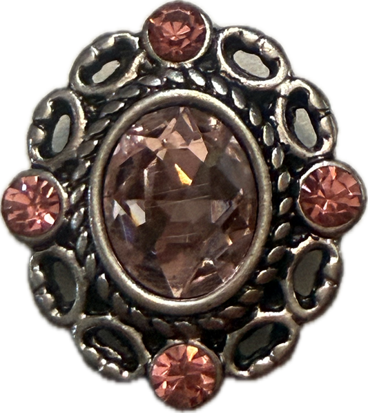 Rhinestone Oval Metal Snap Charm 20mm for Snap Charms (Assorted Colors)