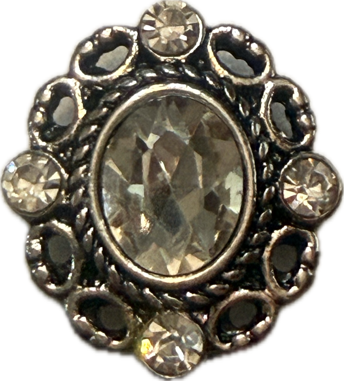 Rhinestone Oval Metal Snap Charm 20mm for Snap Charms (Assorted Colors)