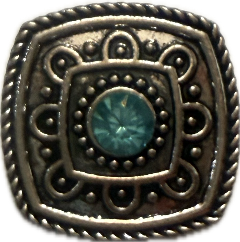 Metal Filigree Rhinestone Birthstone Color 20mm for Snap Charm Jewelry
