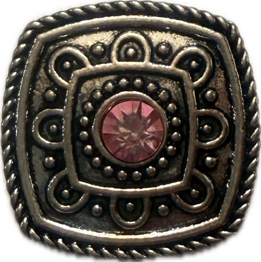 Metal Filigree Rhinestone Birthstone Color 20mm for Snap Charm Jewelry