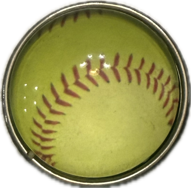 Softball Glass Snap 20mm for Snap Jewelry