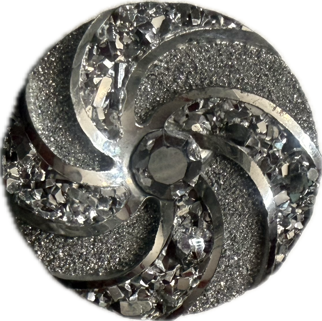 Silver Swirl Shimmer 18mm Snap Charm for Snap Charm Jewelry