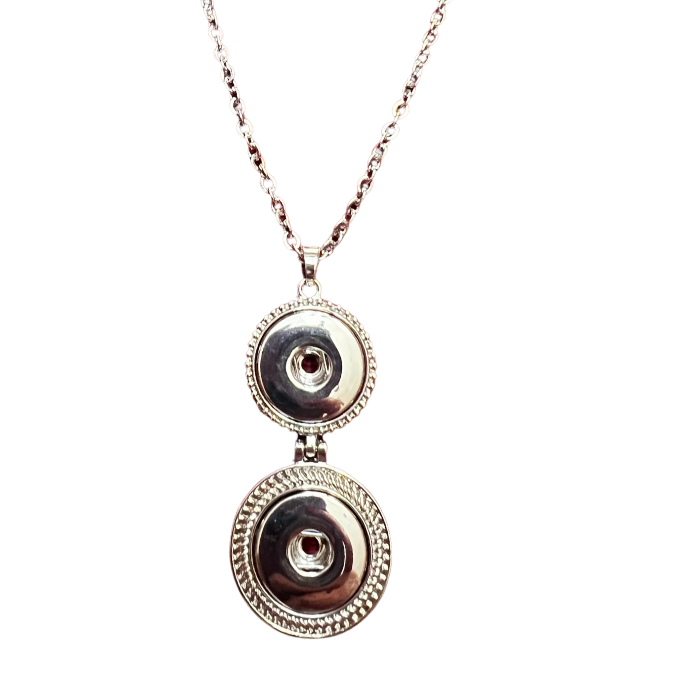 Double Snap 20mm Snap Necklace with Chain