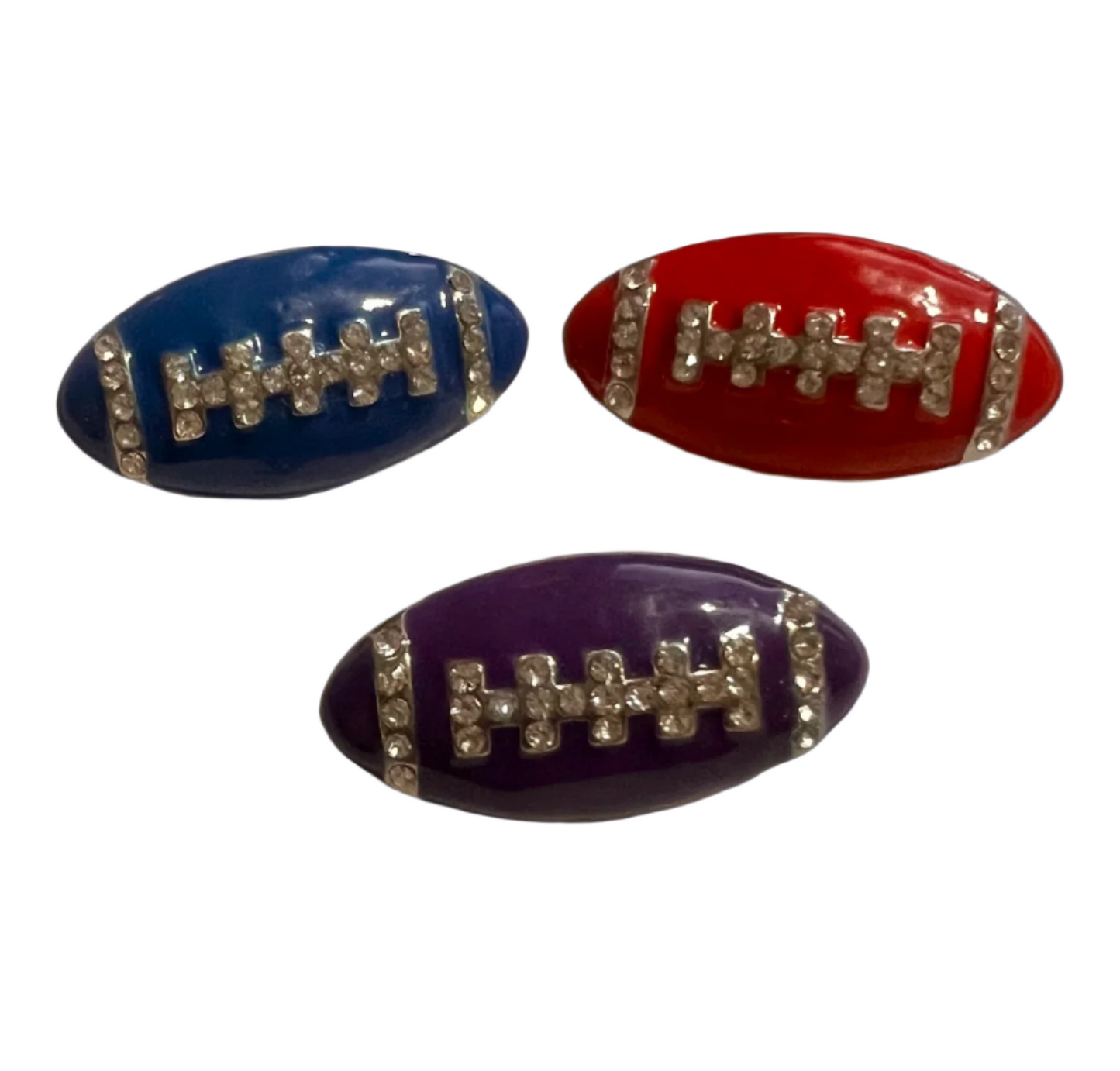 Large Football Bling Metal Sports Snap 20mm-Snap Charm Jewelry (Assorted Colors)