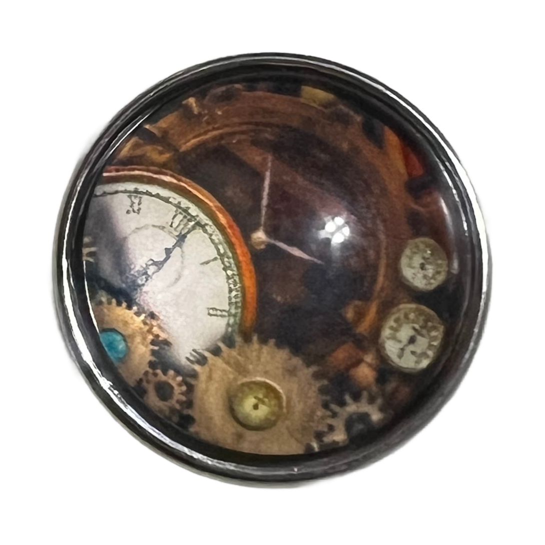Steam Punk Clock Works Snap Charm 20mm