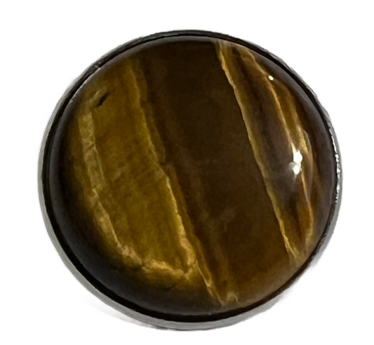 Tiger Eye 18mm Stone Snap Charm Fits 20mm Snap Jewelry