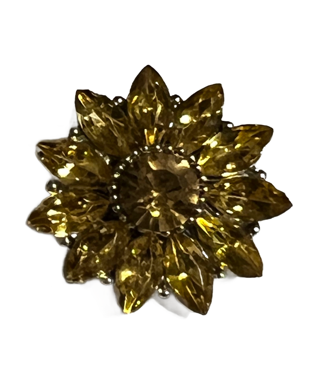 Rhinestone Amber/Gold 20mm Snap Charm for 20mm Snap Jewelry