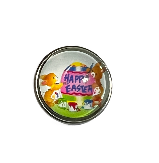 Happy Easter Bunnies Holiday 20mm Snap Charm for Snap Charm Jewelry