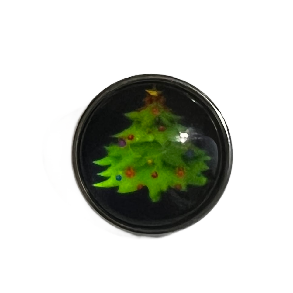 Christmas Holiday Green Tree Snap 20mm Charm for Snap Charm Jewelry