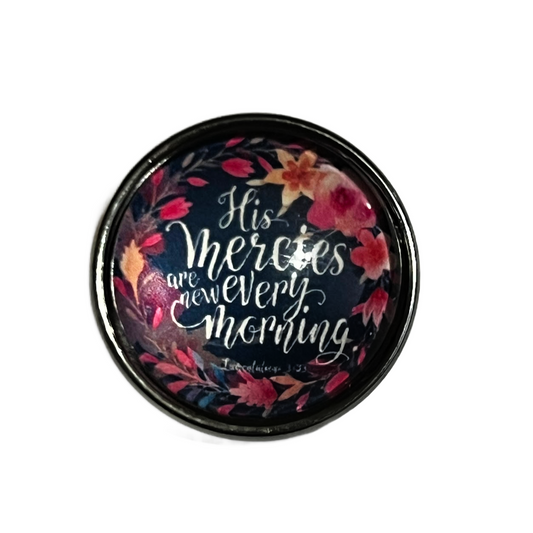 His Mercies Are New Every Morning Verse 20mm Glass Snap Charm for Snap Jewelry