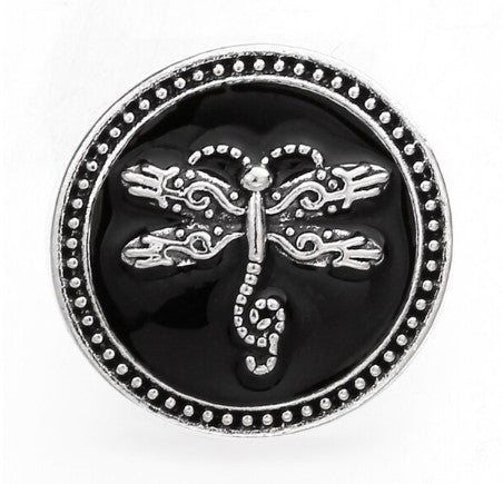Painted Metal Dragonfly 20mm Snap Charm (Assorted Colors)