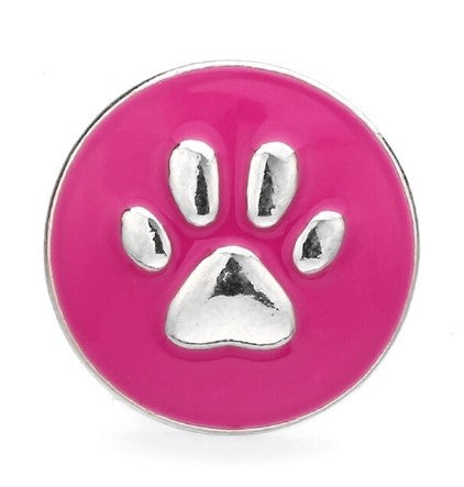 Metal Enameled Dog Paw Print 20mm Charm (Choice of Pink and Black)