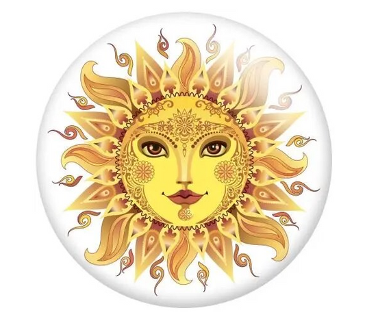 Yellow Sunshine Face Charm 20mm