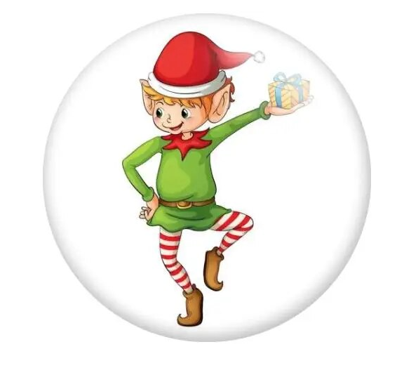 Christmas Elf Present 20mm Snap Charms