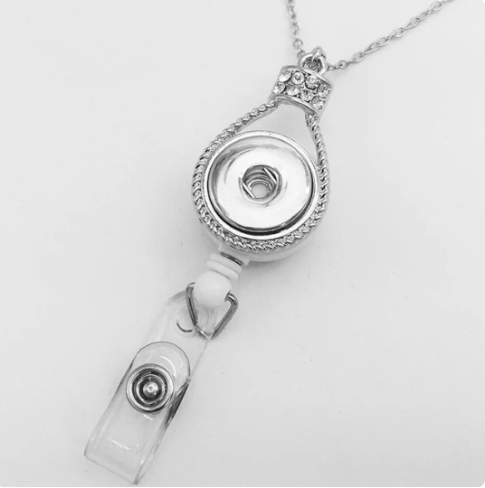 Sublimatable Round Rhinestone Snap Charm Necklace