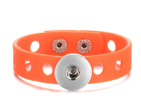 Silicone Children's Single Snap 20mm Snap Bracelet (Assorted Colors)