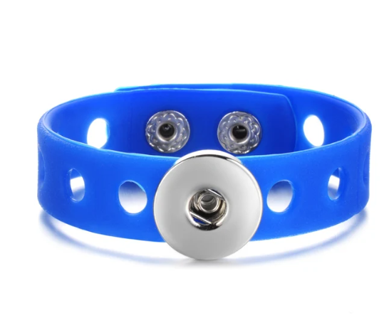 Silicone Children's Single Snap 20mm Snap Bracelet (Assorted Colors)