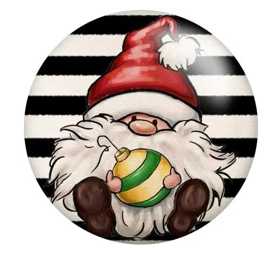 Gnome Christmas Ball Snap Charm 20mm for Snap Charm Jewelry