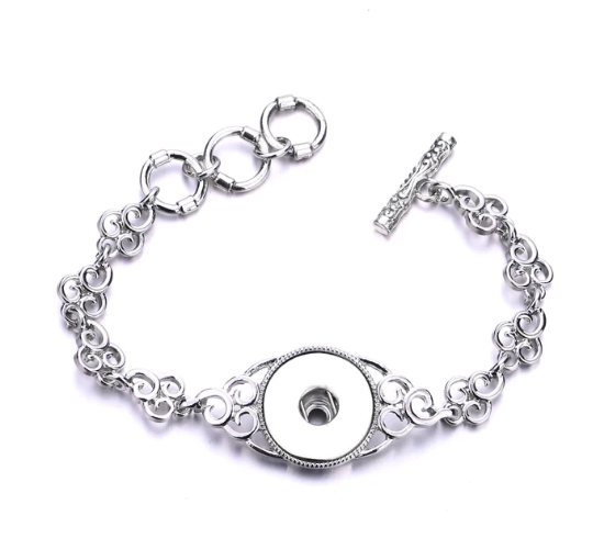 Dainty Toggle Closure Single Snap 20mm Snap Bracelet