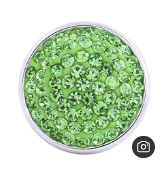 Lime Green Rhinestone 20mm Snap Charm for Snap Charm Jewelry