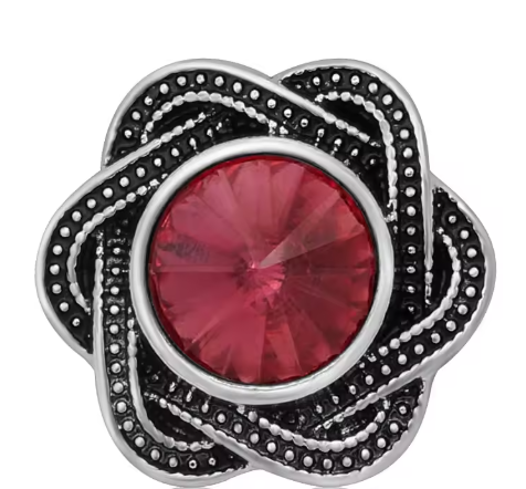Large Birthstone Rhinestone Metal Snap Charm 20mm for Snap Jewelry (Assorted Colors)