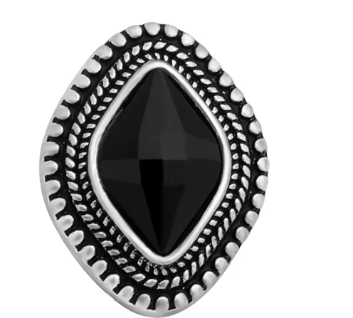 Metal Diamond Rhinestone 20mm Birthstone Snap Charm in Snap Jewelry