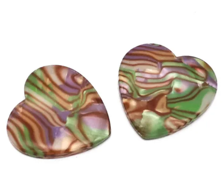 Heart Shaped Acrylic Abalone 20mm Snap for Snap Charm Jewelry