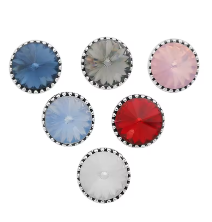 Large Rhinestone 12mm Snap Charm for Snap Charm Jewelry (Assorted Colors)