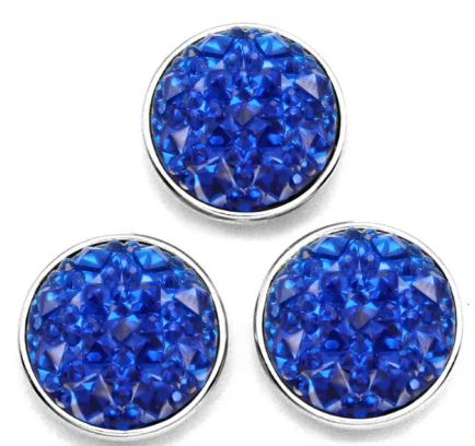 Royal Blue Acrylic Cracked Ice 18mm for Snap Charm Jewelry