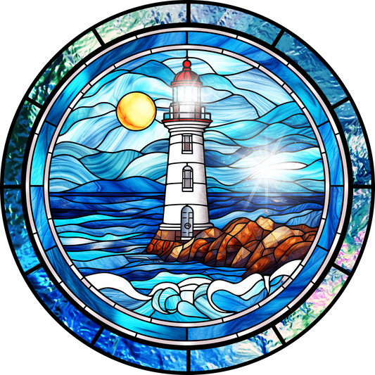Nautical Blue Light House Snap Charm 20mm