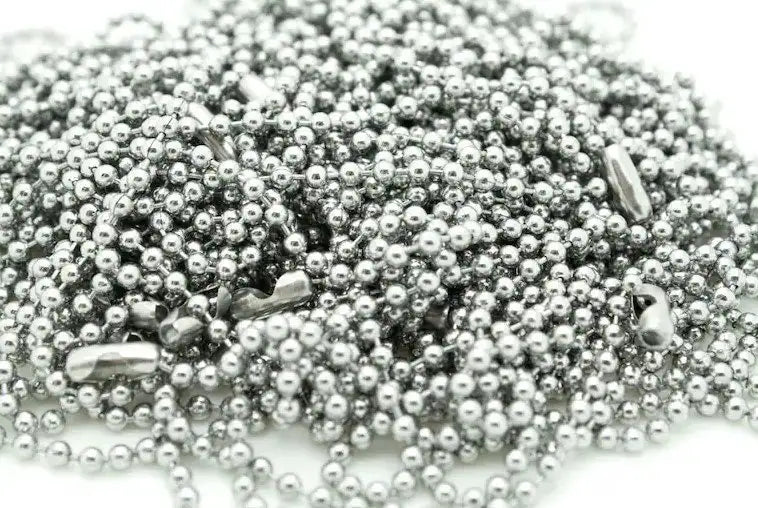Stainless Steel Beaded Necklace-Chain 30" (Can Be Adjusted) 1/8" Ball