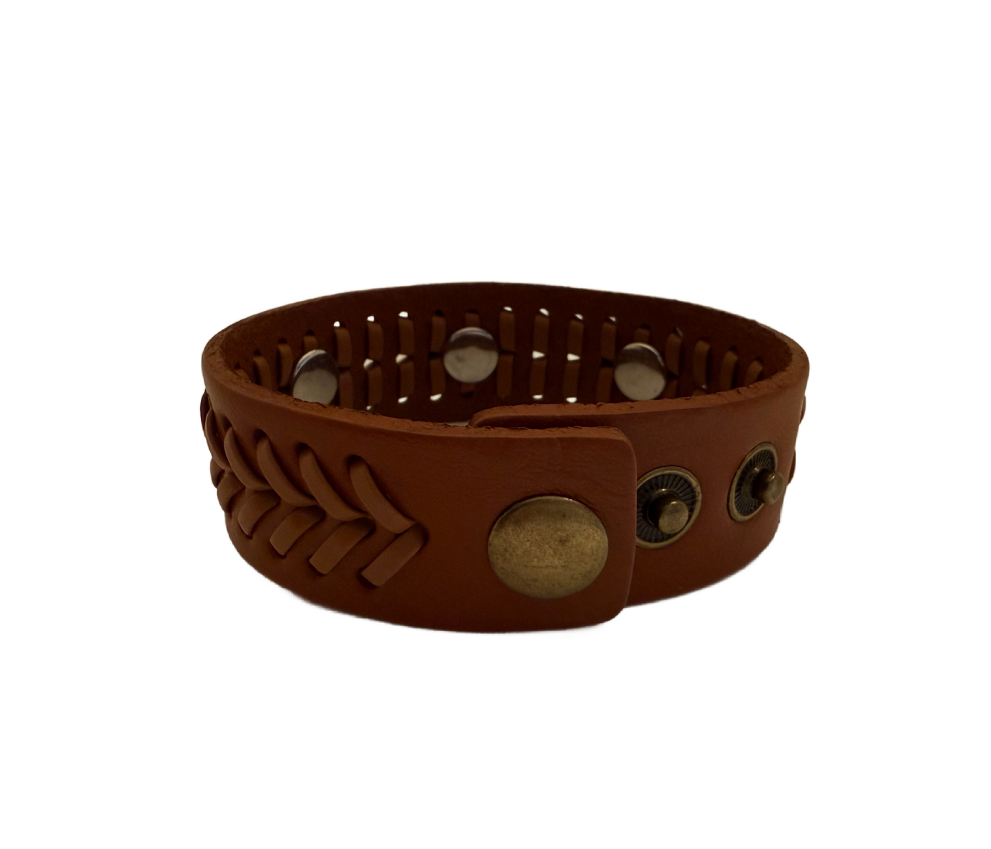Triple Snap Woven Leather Snap Closure 20mm Snap Bracelet