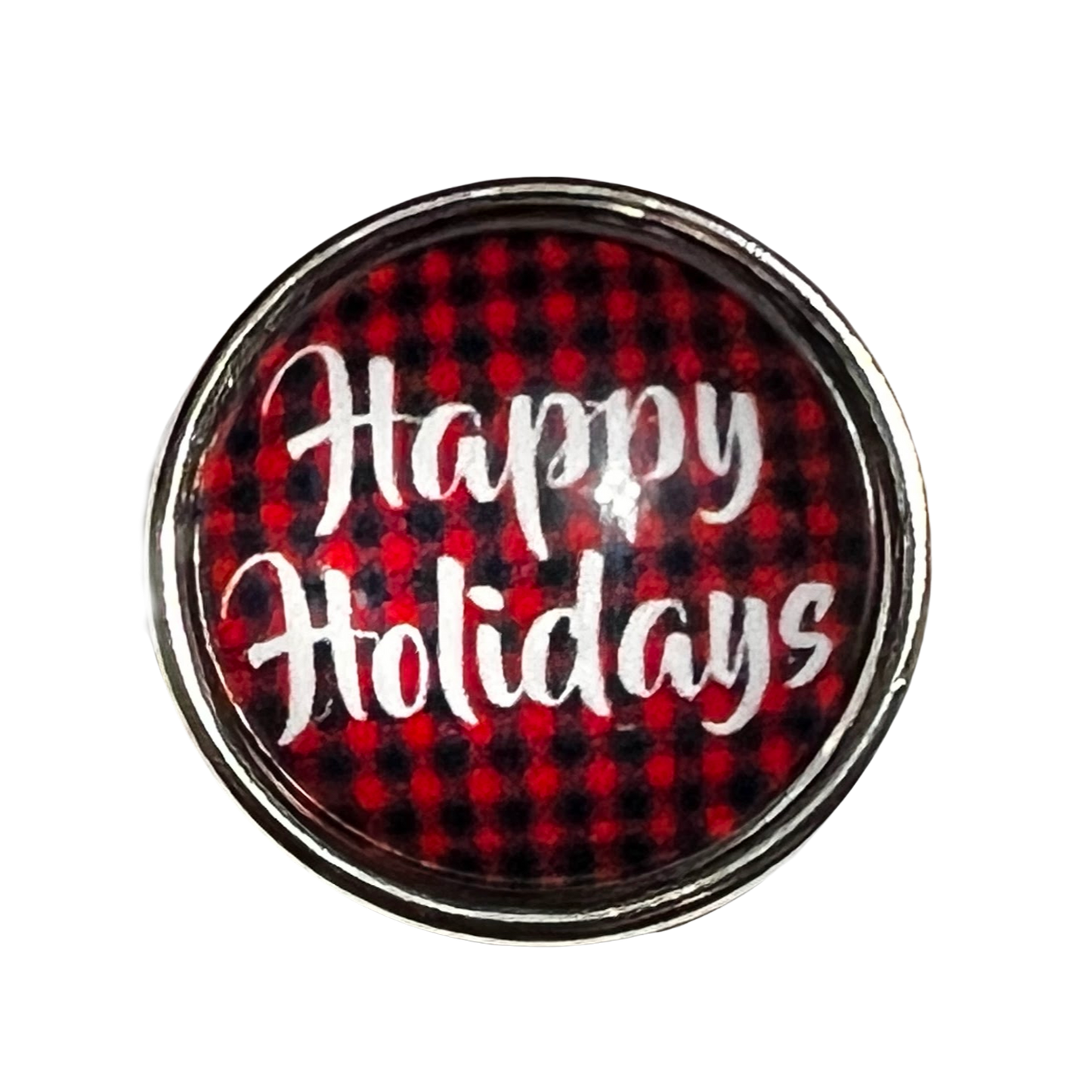 Happy Holiday Buffalo Print Snap Charm 20mm
