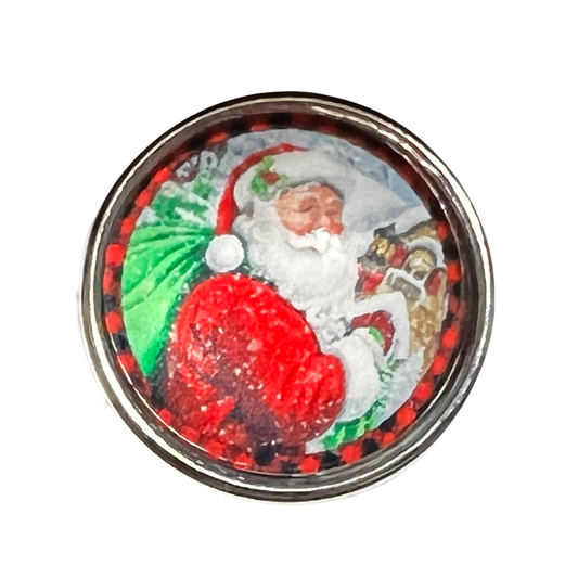 Santa Claus Christmas Holiday Snap Charm 20mm