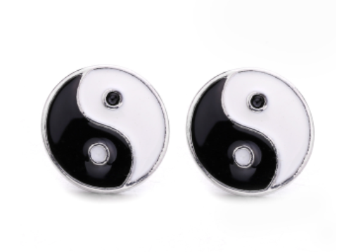 Rhinestone Ying Yang Snap Charm 20mm or 12mm Snap Charm