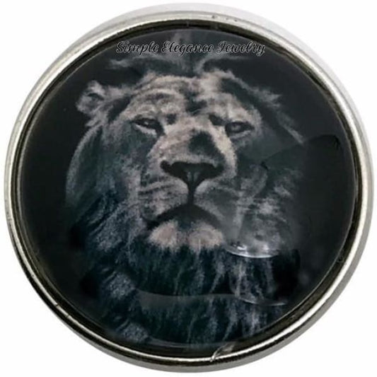 Black-White Lion Face Snap 20mm for Snap Jewelry - Snap Jewelry