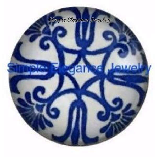 Blue Floral Snap 18mm for Snap Jewelry - Snap Jewelry